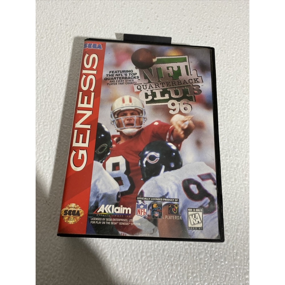 NFL Quarterback Club 96 Sega Genesis Acclaim Sports Game with Case T-81586